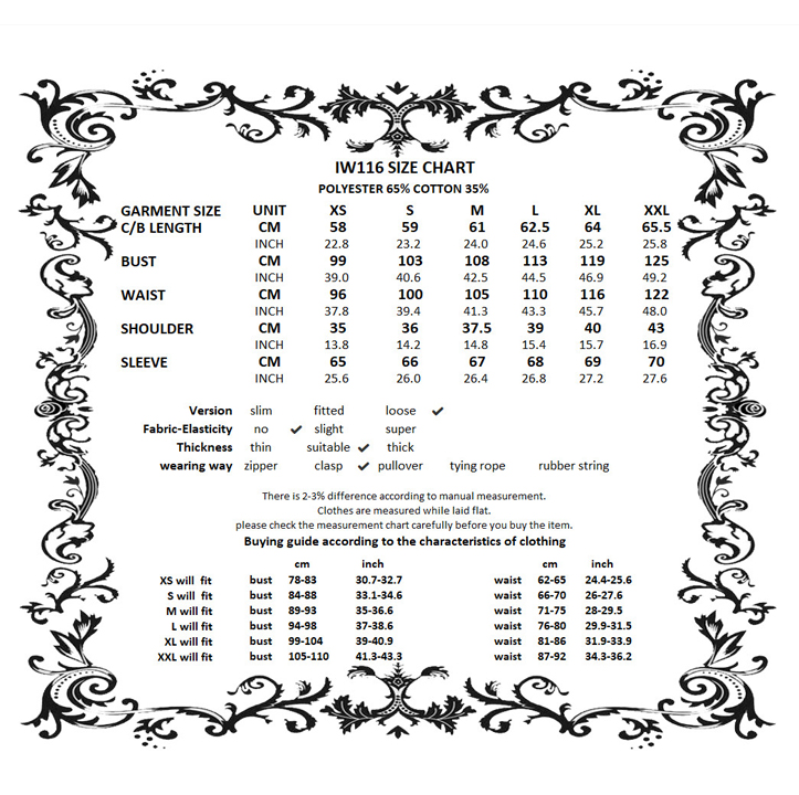 Mad Doll Striped Skull-Bow Shirt size chart