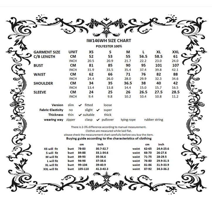 Clockwork Daydream Puff-Sleeve Blouse size chart