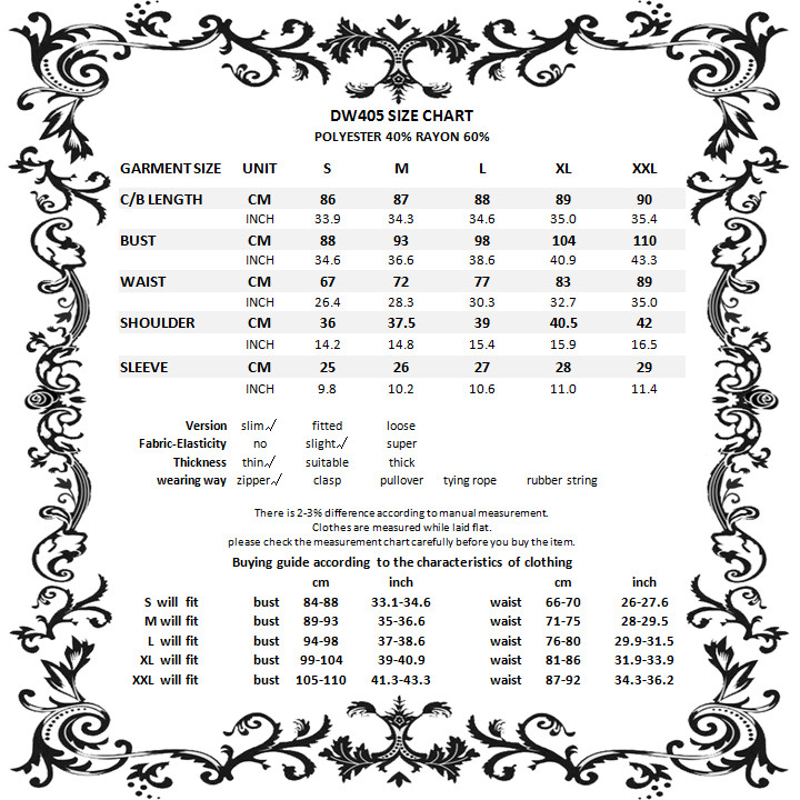Midnight Dollhouse Stand-Collar Midi Dress size chart
